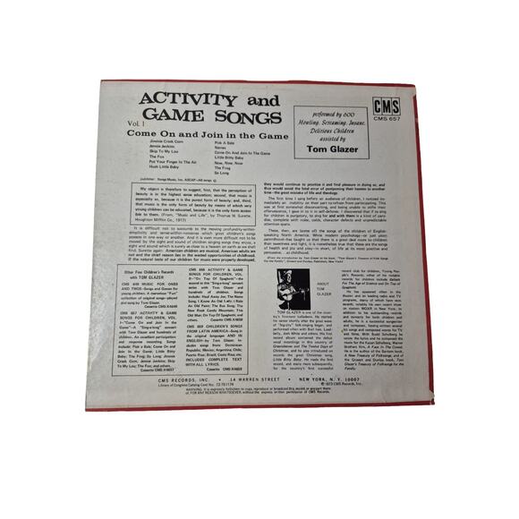 Tom Glazer & Children Activity And Game Songs Volume 1 Come On & Join the Game - Picture 2 of 3
